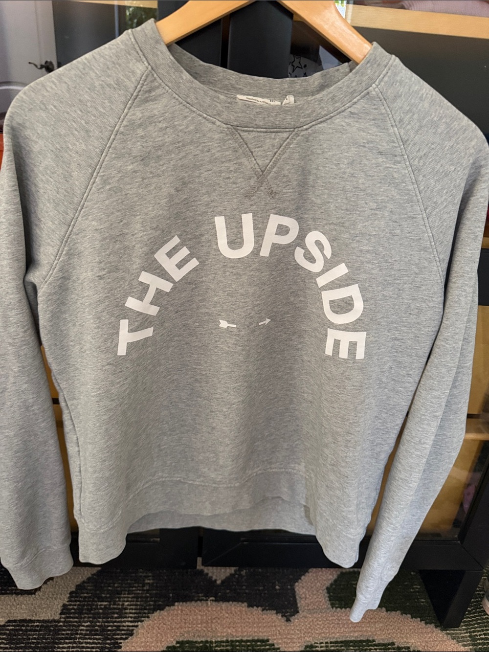 The Upside Heather Gray Logo Crewneck Sweatshirt Small